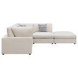 Serene Beige 5-Piece Upholstered Modular Sectional Sofa