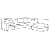 Serene Beige 5-Piece Upholstered Modular Sectional Sofa