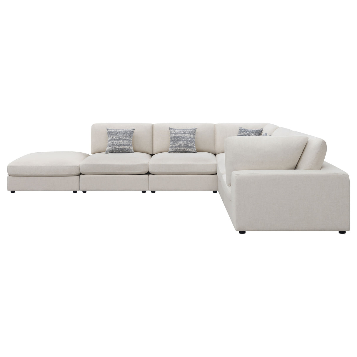 Serene Beige 6-Piece Upholstered Modular Sectional Sofa