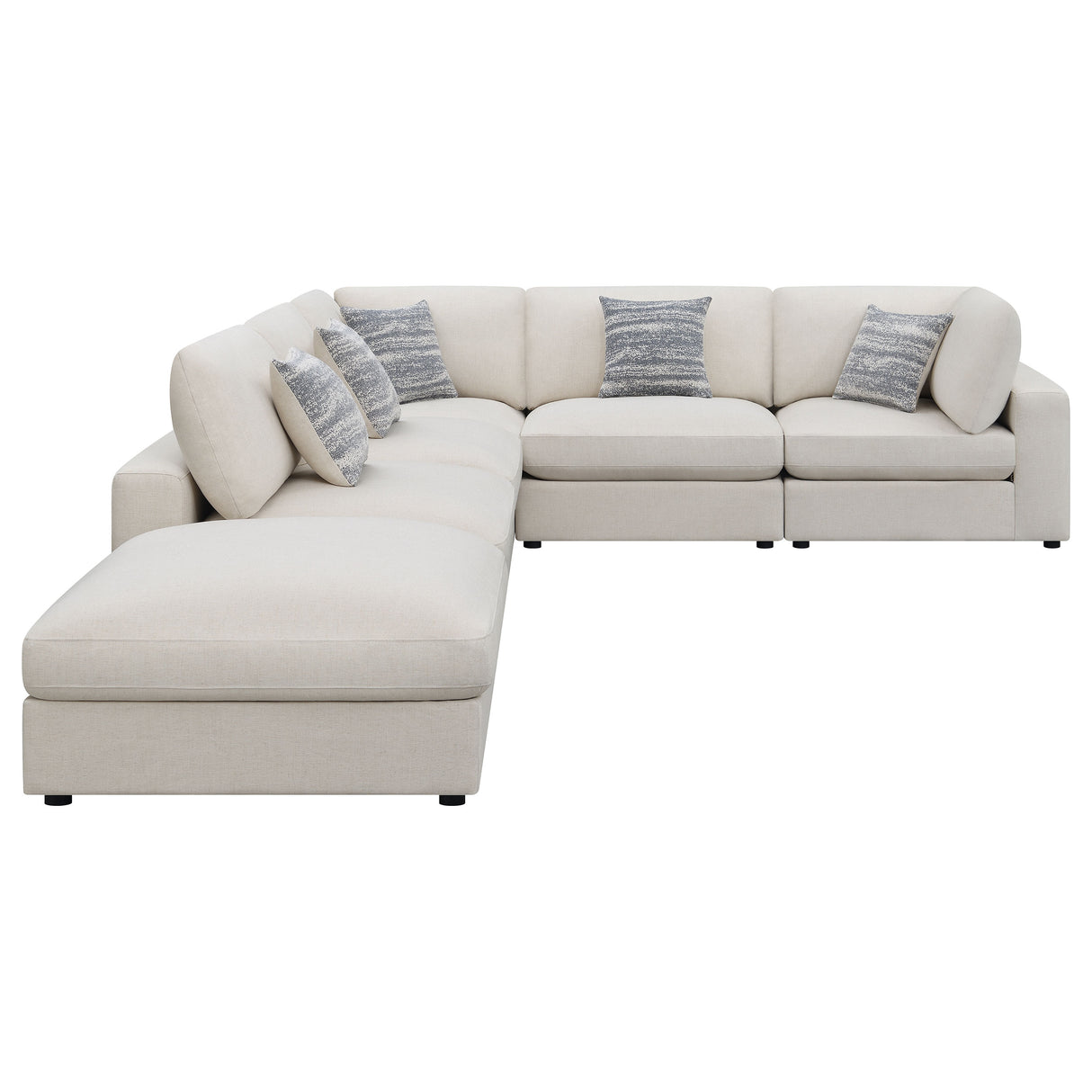 Serene Beige 6-Piece Upholstered Modular Sectional Sofa