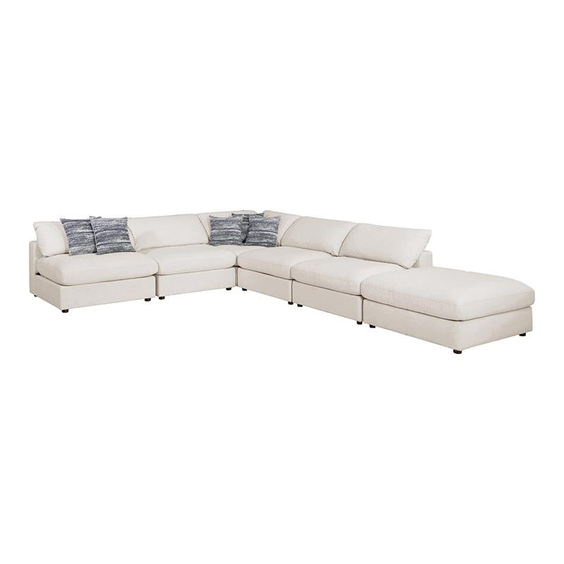 Serene Beige 6-Piece Upholstered Modular Sectional Sofa