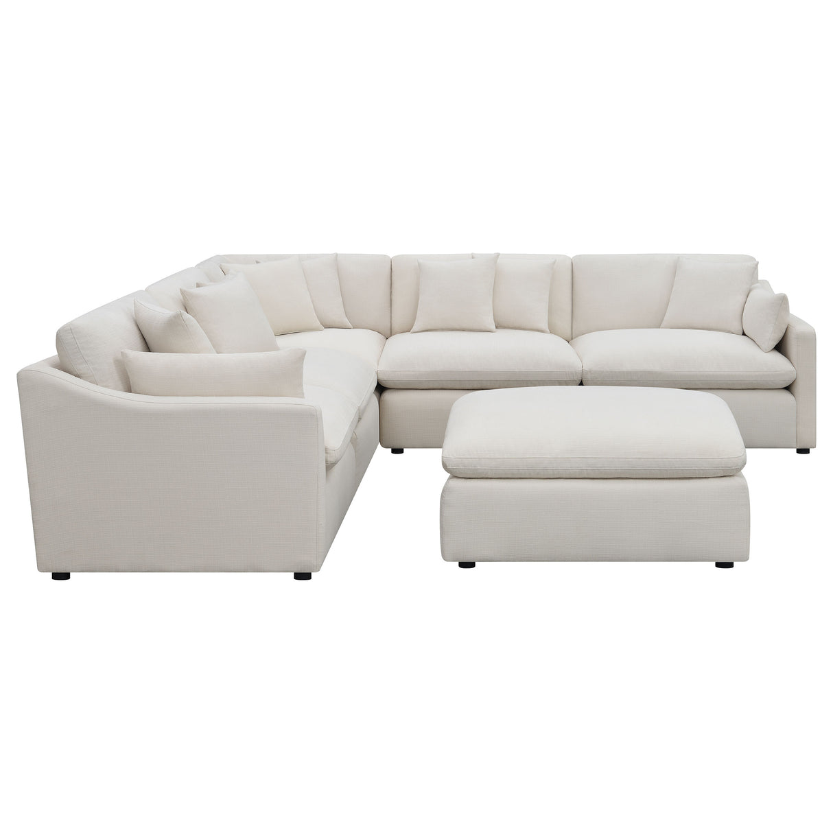 Hobson Ivory 6-Piece Upholstered Modular Sectional Sofa