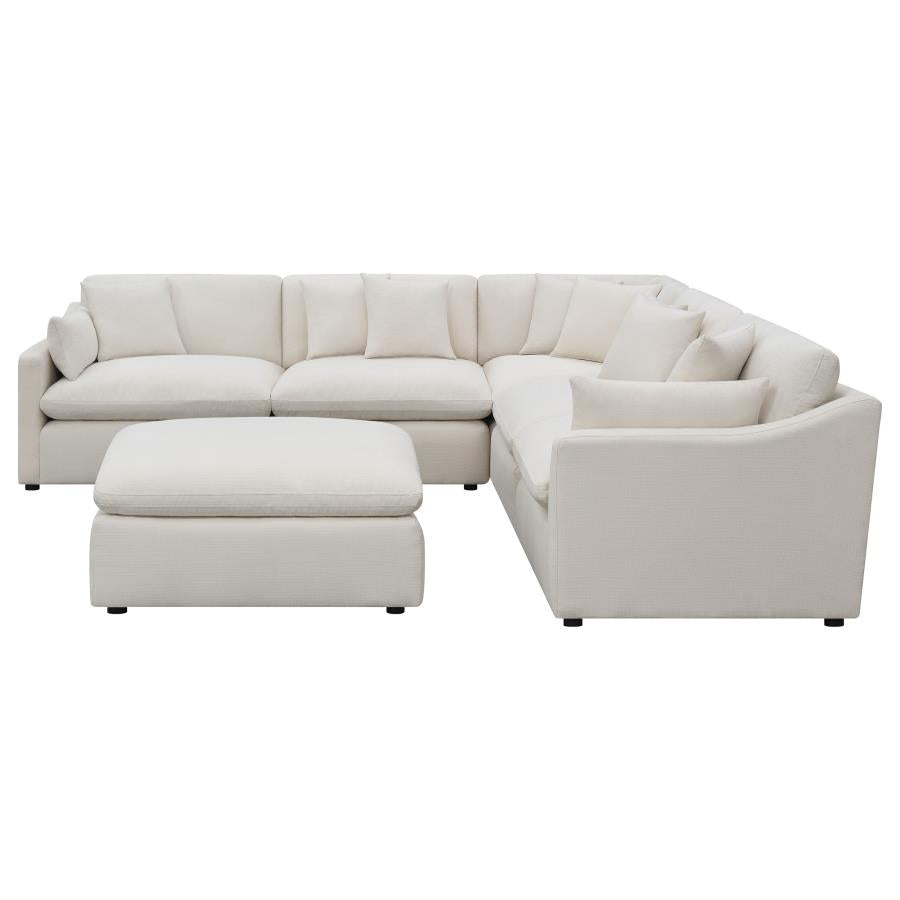 Hobson Ivory 6-Piece Upholstered Modular Sectional Sofa