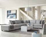 Cambria Grey 4-Piece Upholstered Modular Sectional Sofa