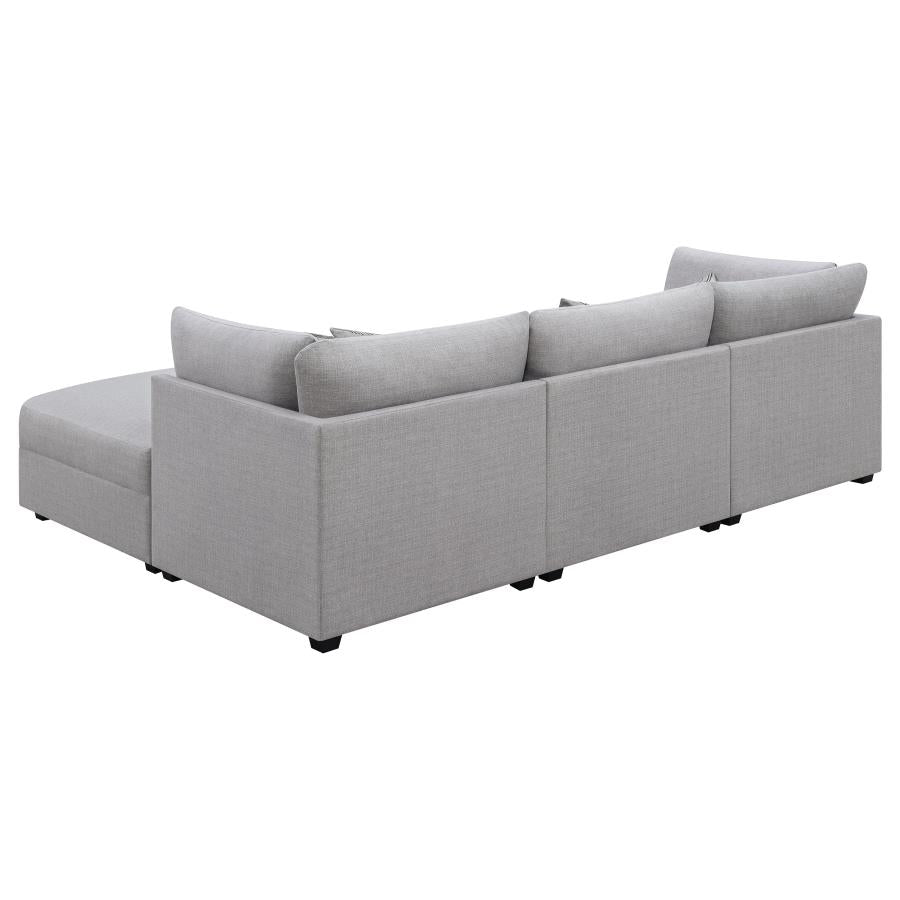 Cambria Grey 4-Piece Upholstered Modular Sectional Sofa