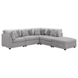 Cambria Grey 5-Piece Upholstered Modular Sectional Sofa