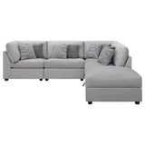 Cambria Grey 5-Piece Upholstered Modular Sectional Sofa