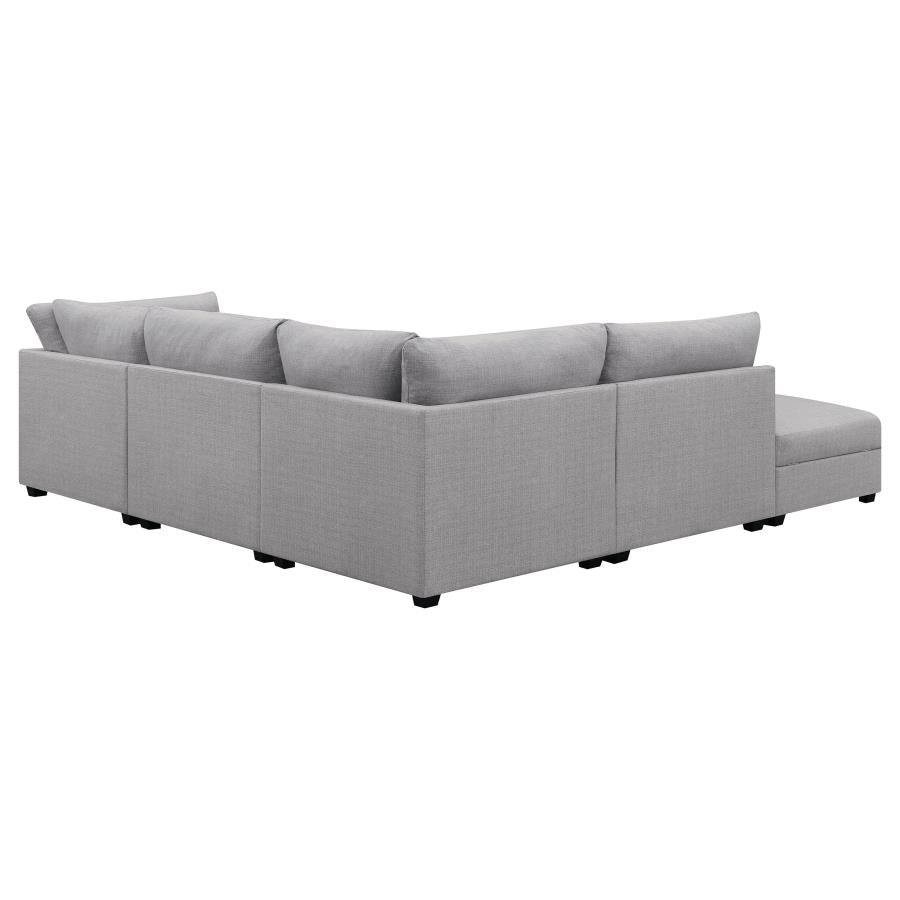 Cambria Grey 5-Piece Upholstered Modular Sectional Sofa