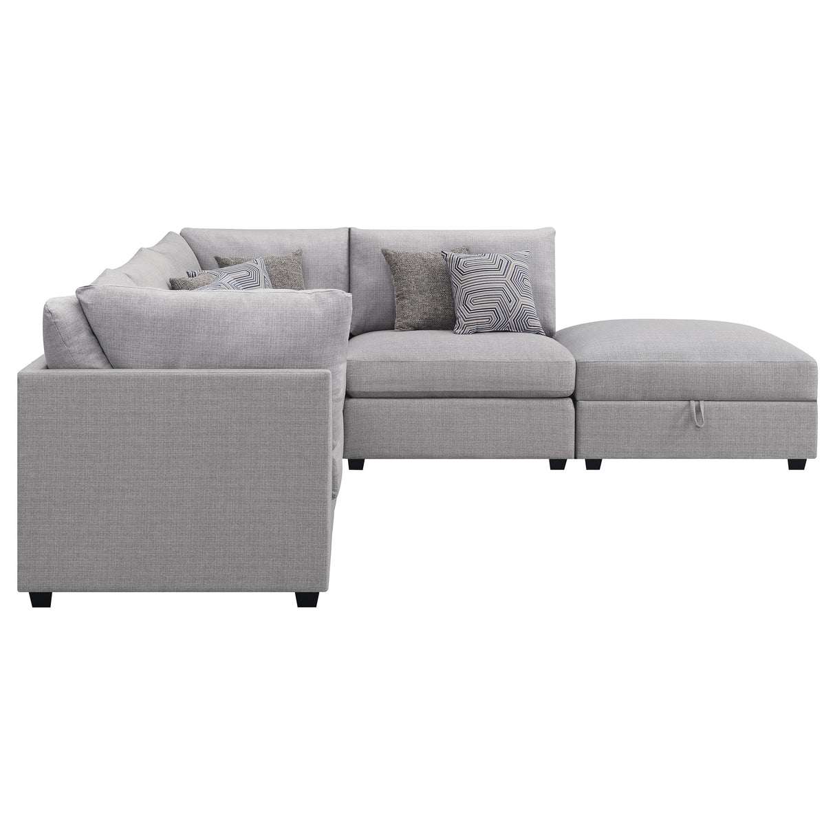 Cambria Grey 5-Piece Upholstered Modular Sectional Sofa