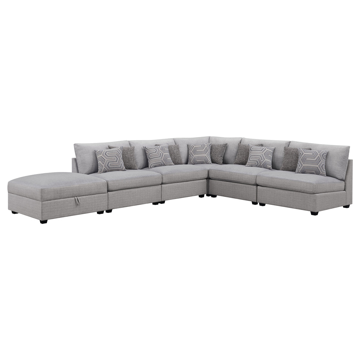 Cambria Grey 6-Piece Upholstered Modular Sectional Sofa