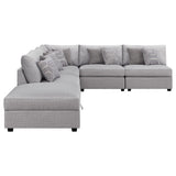 Cambria Grey 6-Piece Upholstered Modular Sectional Sofa