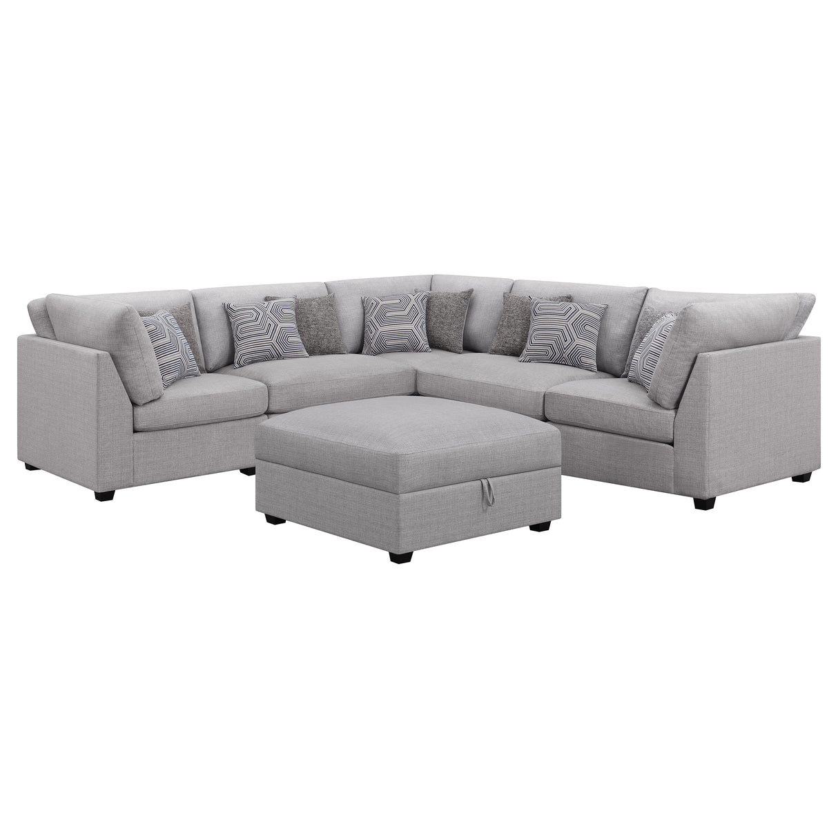 Cambria Grey 6-Piece Upholstered Modular Sectional Sofa