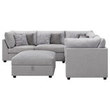 Cambria Grey 6-Piece Upholstered Modular Sectional Sofa