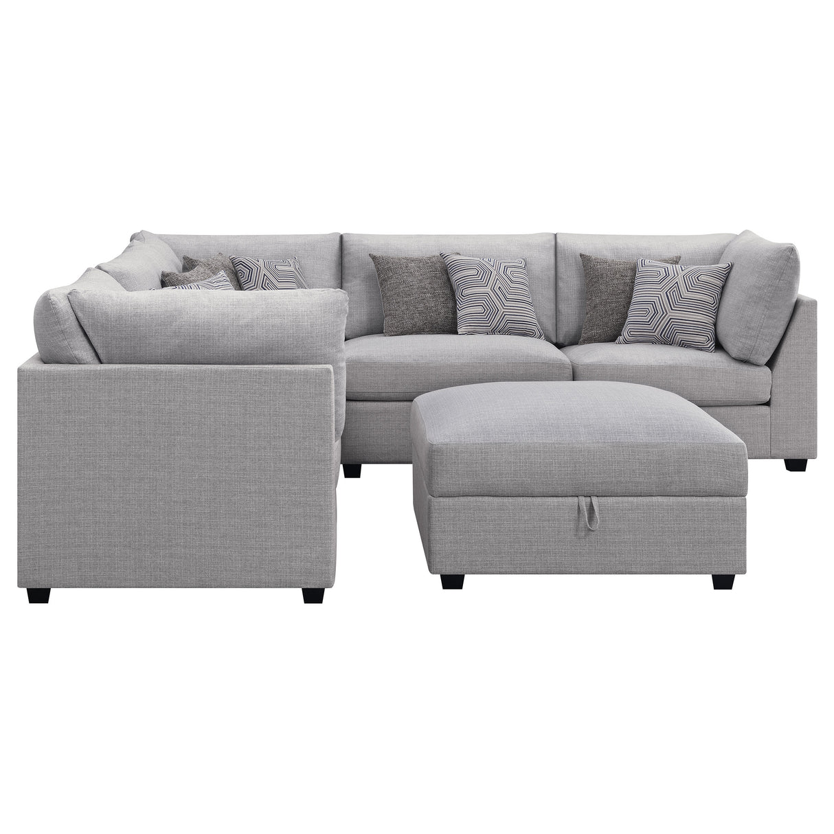 Cambria Grey 6-Piece Upholstered Modular Sectional Sofa