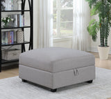 Cambria Square Storage Ottoman Grey