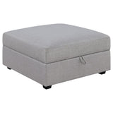 Cambria Square Storage Ottoman Grey