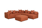 Jennifer Upholstered Corner Terracotta