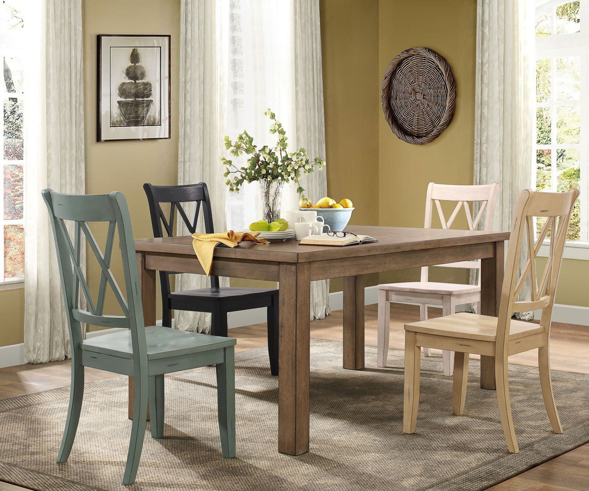 Janina Pine Natural Tone Dining Room Set