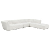 Sunny Ivory 6-Piece Upholstered Modular Sectional Sofa Natural