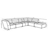 Sunny Ivory 6-Piece Upholstered Modular Sectional Sofa Natural