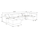 Freddie Pearl 6-Piece Upholstered Modular Sectional Sofa