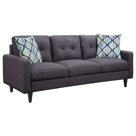 Watsonville Grey 3-Piece Upholstered Track Arm Sofa Set