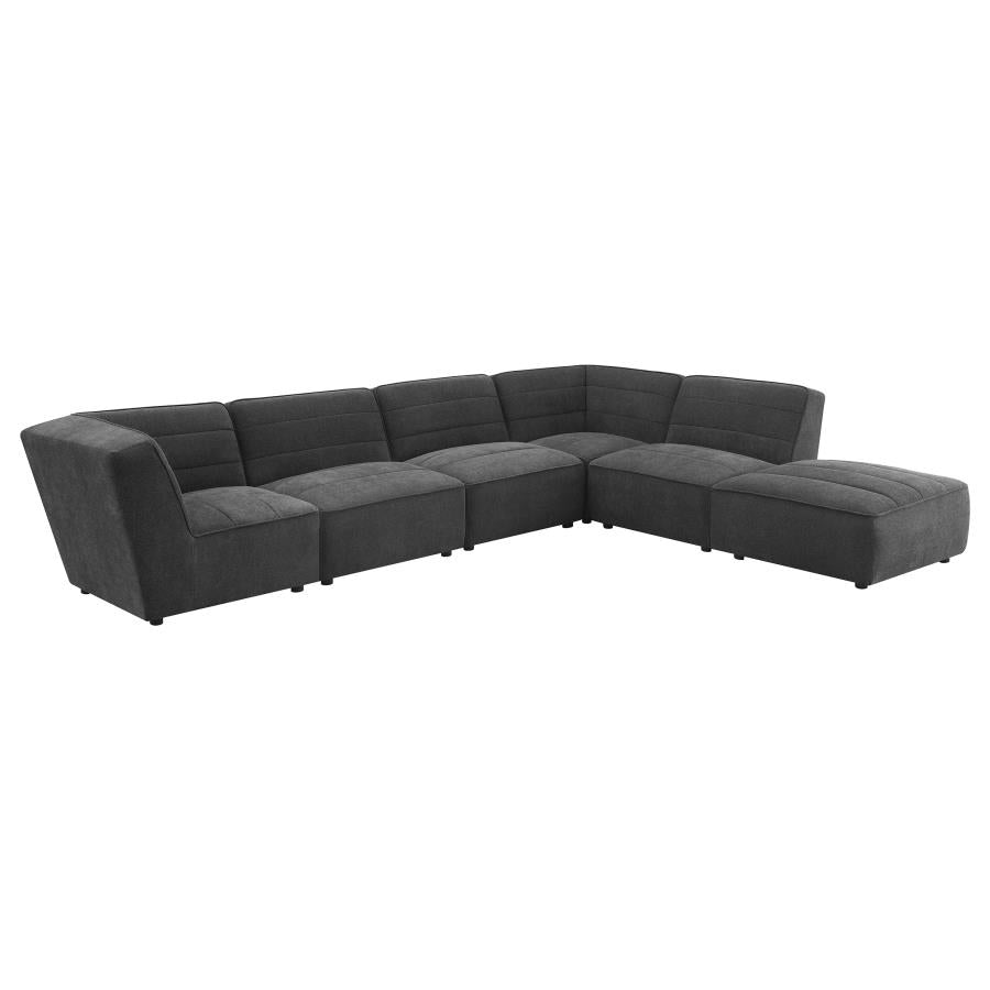 Sunny Dark Charcoal 6-Piece Upholstered Modular Sectional Sofa