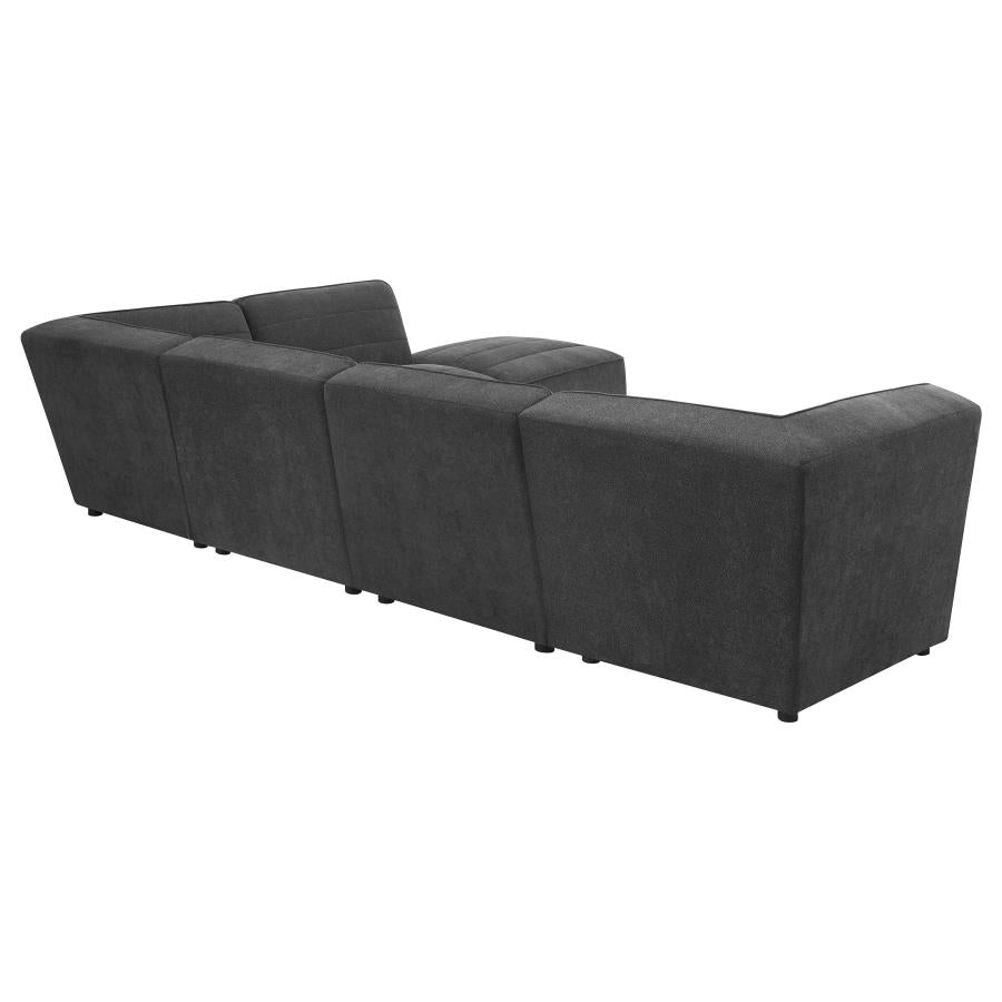 Sunny Dark Charcoal 6-Piece Upholstered Modular Sectional Sofa