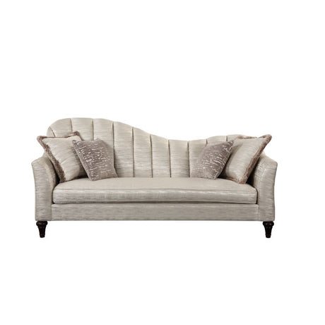 Athalia Shimmering Pearl Fabric Sofa