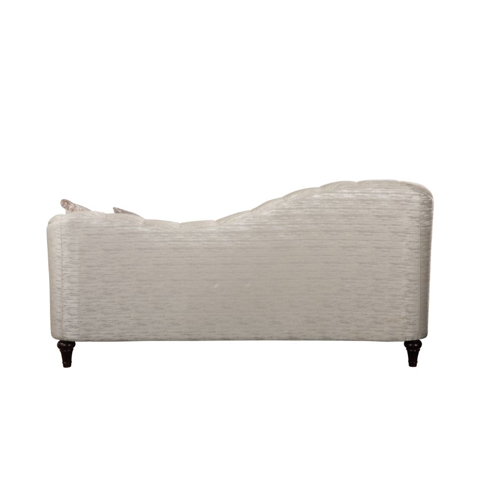 Athalia Shimmering Pearl Fabric Sofa