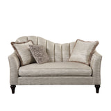 Athalia Shimmering Pearl Fabric Loveseat