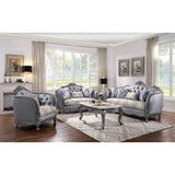 Ariadne Fabric & Platinum Finish Sofa