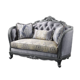 Ariadne Fabric & Platinum Finish Loveseat