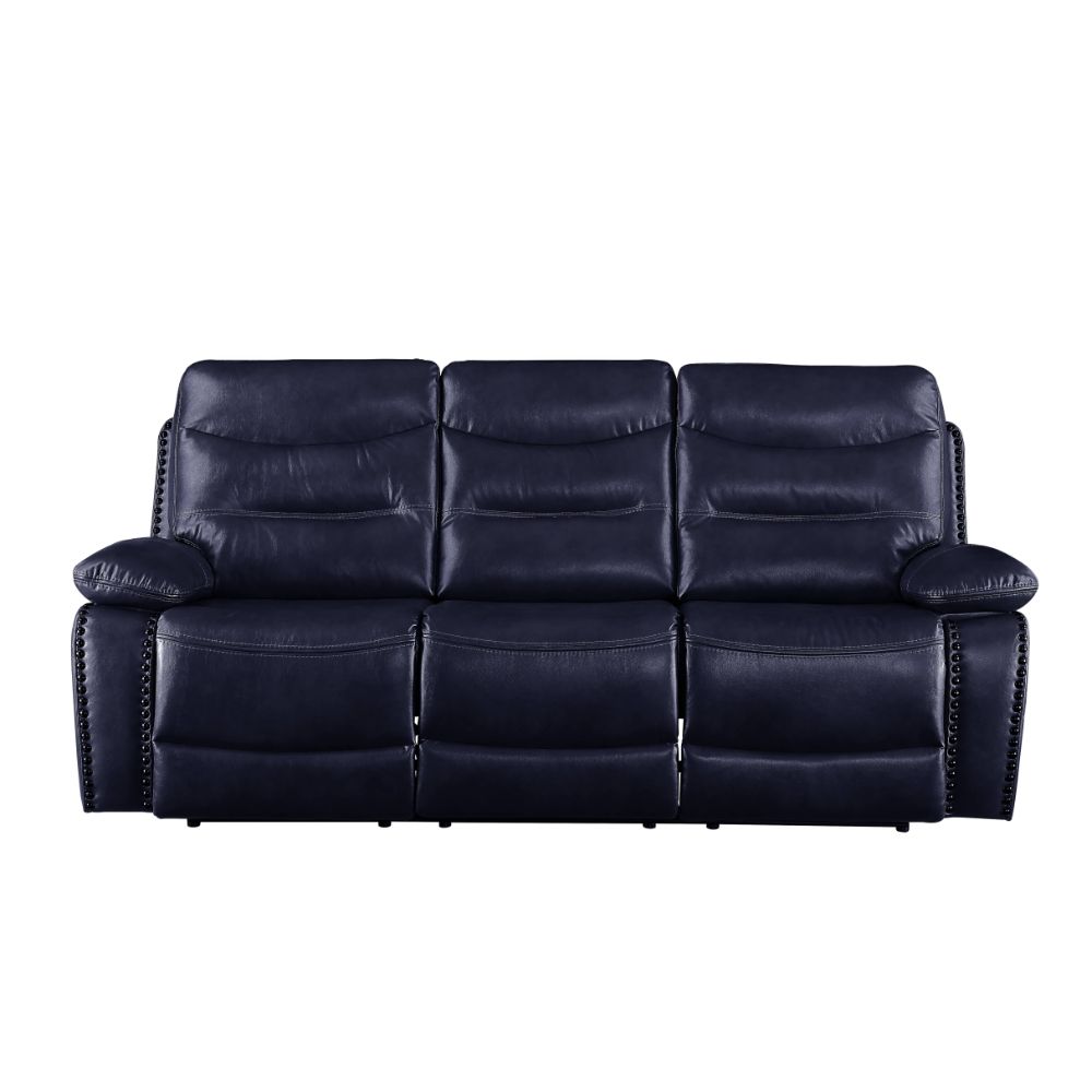 Aashi Navy Leather-Gel Match Sofa