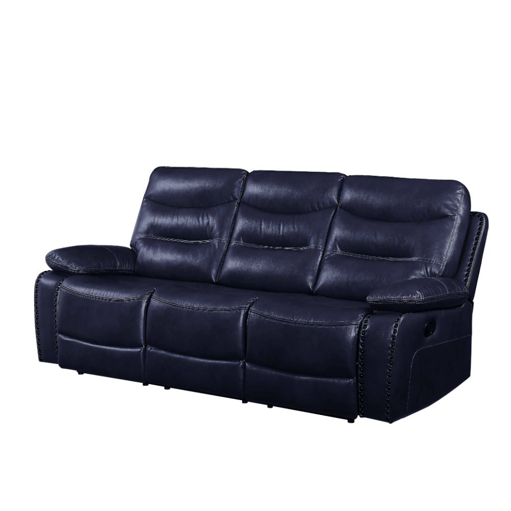 Aashi Navy Leather-Gel Match Sofa