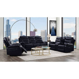 Aashi Navy Leather-Gel Match Sofa