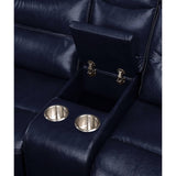 Aashi Navy Leather-Gel Match Sofa