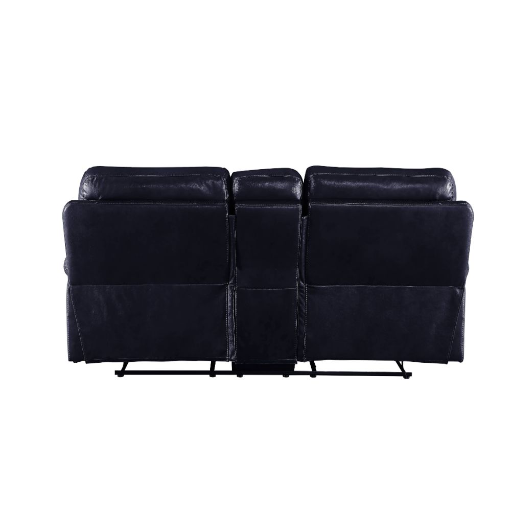 Aashi Navy Leather-Gel Match Loveseat