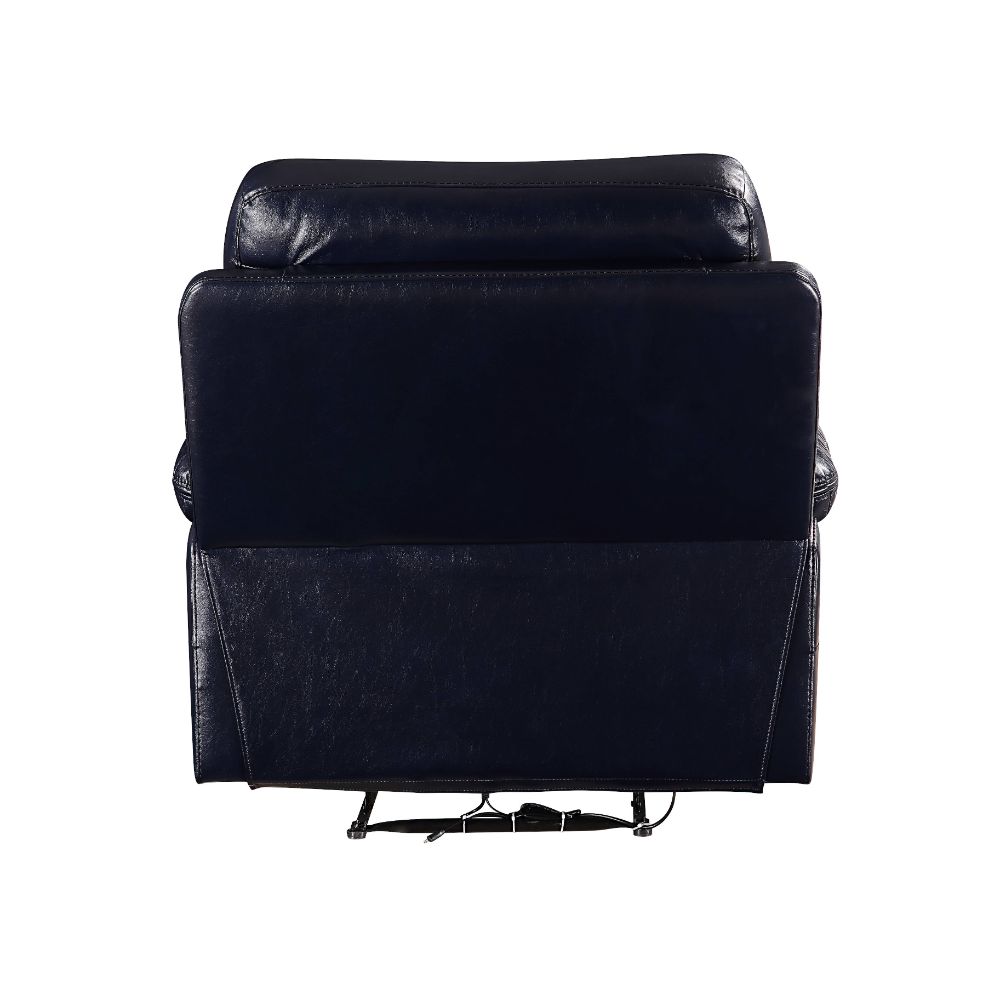 Aashi Navy Leather-Gel Match Recliner