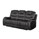 Braylon Magnetite Synthetic Leather Sofa