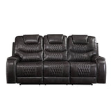 Braylon Magnetite Synthetic Leather Sofa