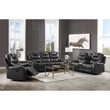 Braylon Magnetite Synthetic Leather Sofa