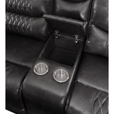 Braylon Magnetite Synthetic Leather Sofa