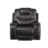 Braylon Magnetite Synthetic Leather Recliner