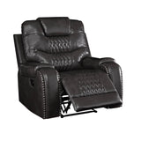 Braylon Magnetite Synthetic Leather Recliner