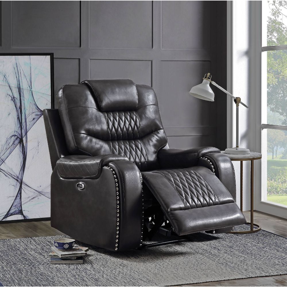 Braylon Magnetite Synthetic Leather Recliner