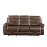 Aashi Brown Leather-Gel Match Sofa