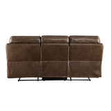 Aashi Brown Leather-Gel Match Sofa