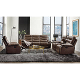 Aashi Brown Leather-Gel Match Sofa