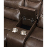 Aashi Brown Leather-Gel Match Sofa